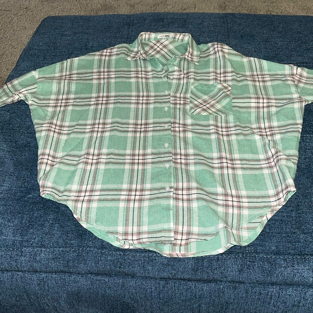 Mint Green plaid button up